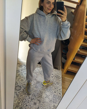 Spodnie light grey z bawełny organicznej, Patchouli