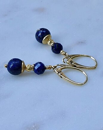 Kolczyki pozłacane z lapis lazuli, Studio Gazela