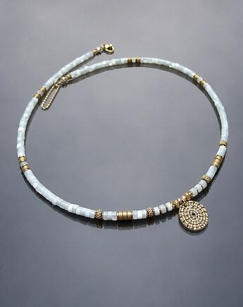 Muszla white /02.02.26/ choker - Szlachetna kolekcja, KiKa pracownia