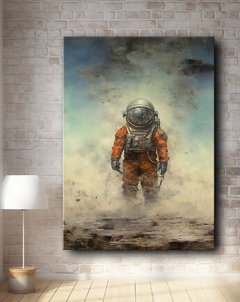 Astronauta - Obraz na płótnie - Druk, Blejtrama - Kolaż, Surrealizm #1, Black Sapphire Art