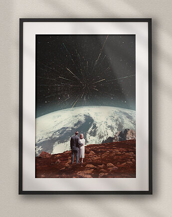 Plakat Noc spadających gwiazd - Kolaż Fine Art - Dekoracja Ścienna Do Salonu, DAPIDOKA