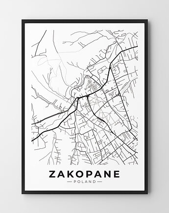 Plakat Zakopane mapa, HOG STUDIO