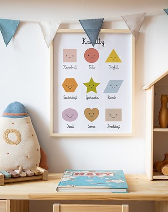 PLAKAT, OBRAZEK Montessori kształty, ZAMIŁOWANIA - Fajne prezenty