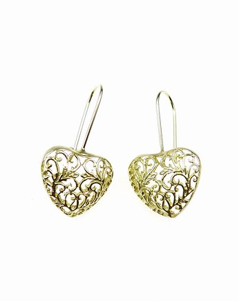 Kolczyki srebrne - Heart gold, VENUS GALERIA