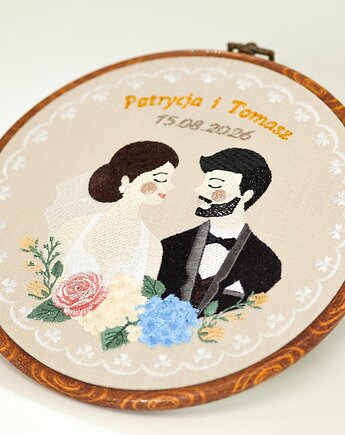 Haft ślubny w oprawie 20 cm,pamiątka ślubna, podziękowania ślubne 43, Plasun