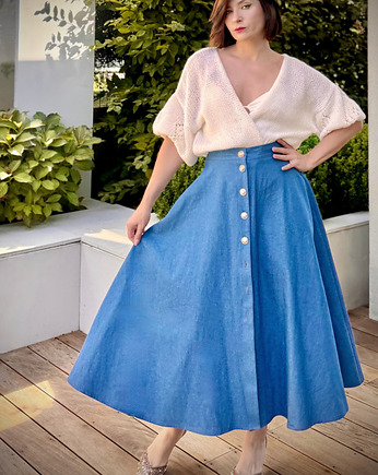 Spódnica denimowa w stylu New Vintage, BIENKOVSKA