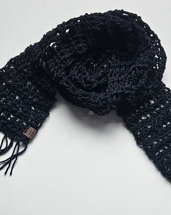 Wiosenny szal wełniany czarny, Las i Łąka