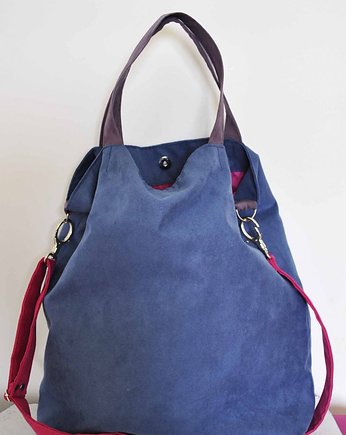 TORBA HOBO XXL - niebieski, fuksja, wrzos, PRACOWNIA 166