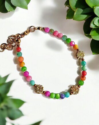 Bransoletka : summer collection :: kolorowa muszla i kwiatuszki, kaktusia