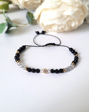 OCHRONA i wytrwałość- delikatna bransoletka z Turmalinem, Seylla pracownia