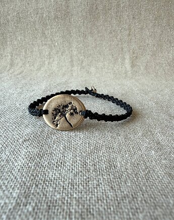 Bransoletka sznurkowa z detalem z brązu, Metalova Magia