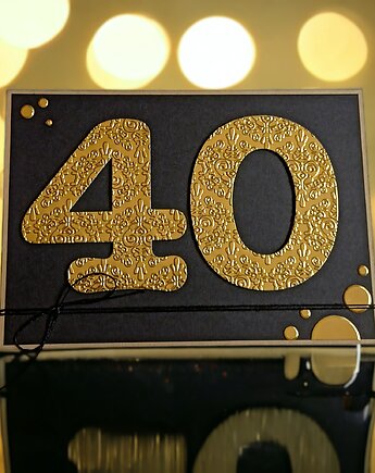 KARTKA A5 z Twoimi życzeniami : glam : 40 urodziny., kaktusia
