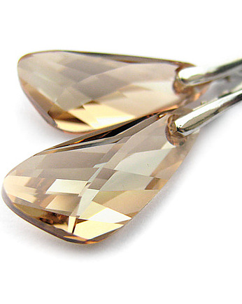 Kolczyki z kryształami Swarovski - Golden Wing, Marisella
