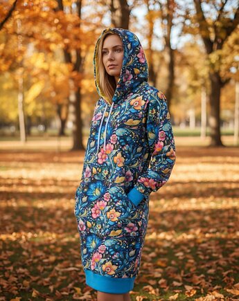 Dresowa sukienka - długa bluza Ahankara -rozmiar L, Auri Lili