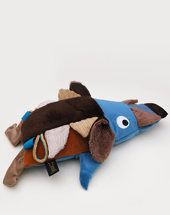 Dziki niebieski- zabawka wypełniona łuską orkiszu, Kokodyl