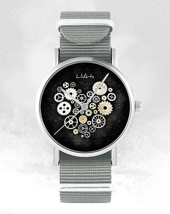 Zegarek - Steampunk, czarny - szary, nato, yenoo