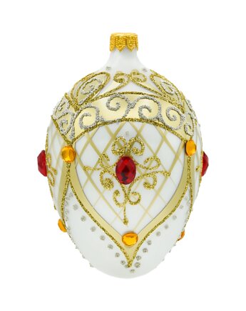 Bombka choinkowa: Ekskluzywne jajo Faberge z rubinem: białe, Syn Bombkarza