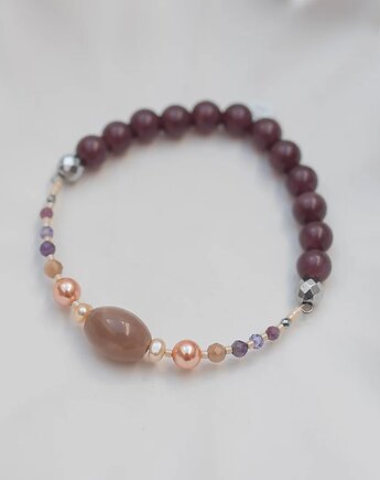 Bransoletka z Kamieniem Słonecznym i Kocim Okiem