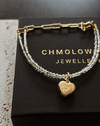 Bransoletka podwójna Cytryn Serce, Chmolowska Jewellery