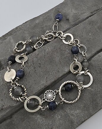 Efektowna bransoletka z labradorytem i sodalitem, RayOfArt