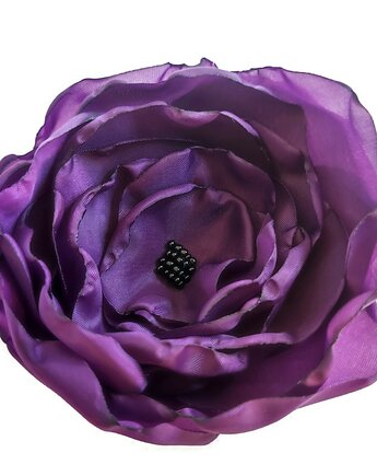 Duża fioletowa broszka 12cm kwiat kwiatek, Made by Joan