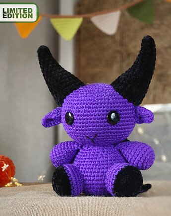 Fioletowy Diabełek, Prezent na Halloween, Maskotka dekoracyjna, EcoToysByNastya