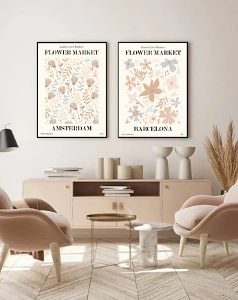 DWA PLAKATY kwiaty FLOWER MARKET, black dot studio