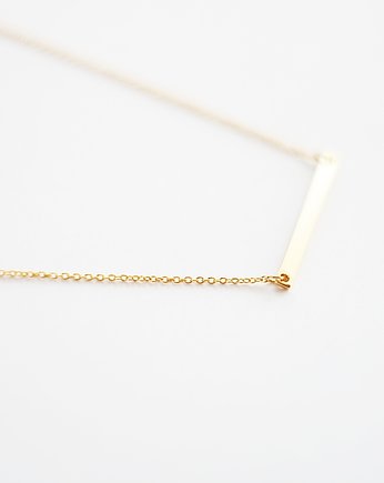 16k Gold Plated Horizontal Bar Necklace, Le Boho Bleu