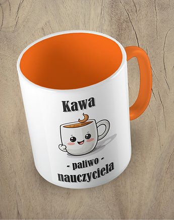 Kolorowy kubek z hasłem Kawa - paliwo Nauczyciela - mix kolorów, Fotobloki and decor