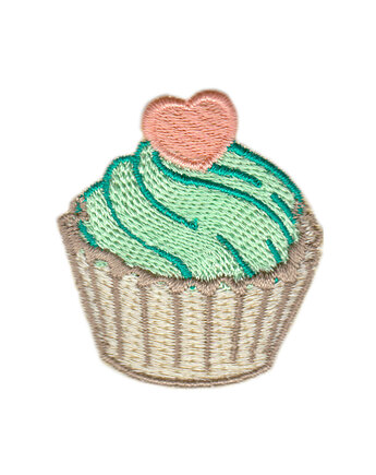 Naszywka naprasowanka BABECZKA MUFFINKA ZIELONA termo haft dzieci 4,2x4,7cm, Wyszywane