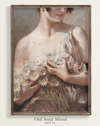 Plakat / Obraz na płótnie Kobieta z kwiatami, Old Soul Mood Prints