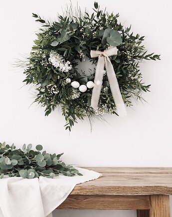 Wianek zieleń + gipsówka + hortensja, Łąka