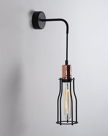 Minimalistyczna lampa ścienna kinkiet WORKER TALL WALL czarna miedziana, CustomForm