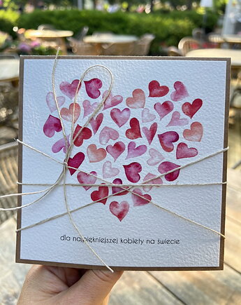 Wyjątkowa kartka ręcznie robiona na walentynki, wyjątkowy prezent walentynkow, sorte