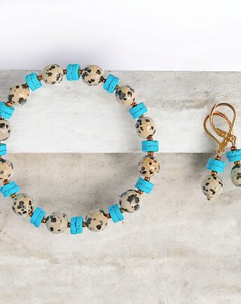 RAZEM TANIEJ! jasper collection : bransoletka i kolczyki : jaspis & lawa, kaktusia