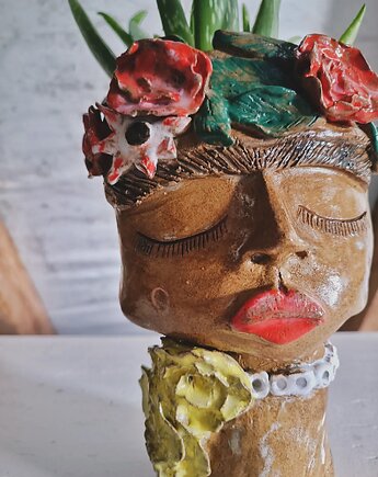 Donica Frida Kahlo, Donica Głowa, Donica Rzeźba, Fiona Ceramics