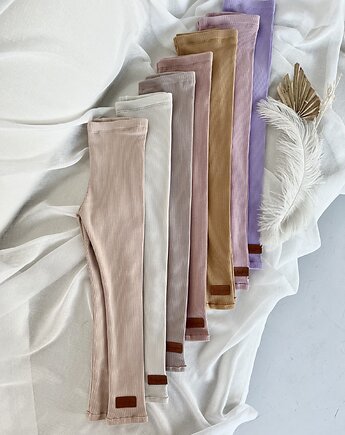 Legginsy z dzianiny prążkowanej premium, Labambino Handmade