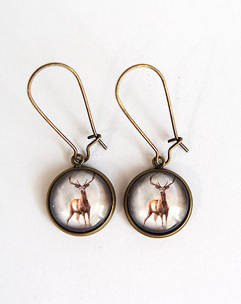 Kolczyki - Jeleń 2 - antyczny brąz, wiszące, yenoo