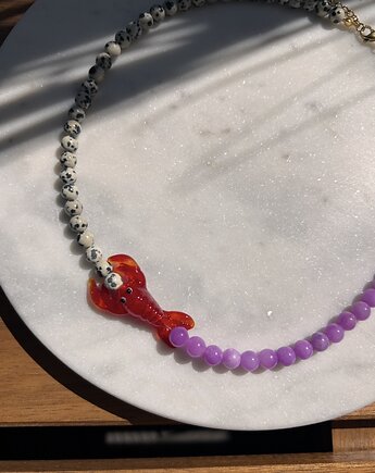 Homar z lawendowym ametystem i jaspisem dalmatyńskim, Juicy Beads