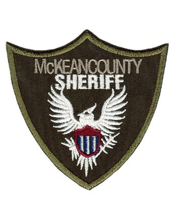 Naszywka naprasowanka SHERIFF ZIELONA termo haft POLSKIE 8,5x8,5cm, Wyszywane