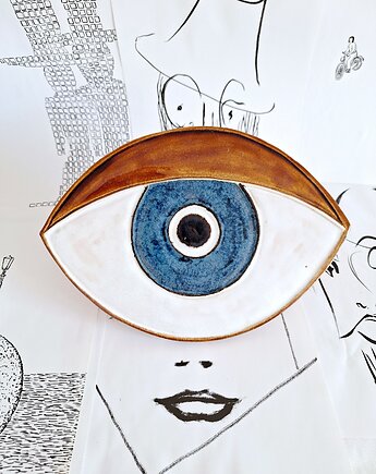 Ceramiczna dekoracja ścienna oko, Wooden Love