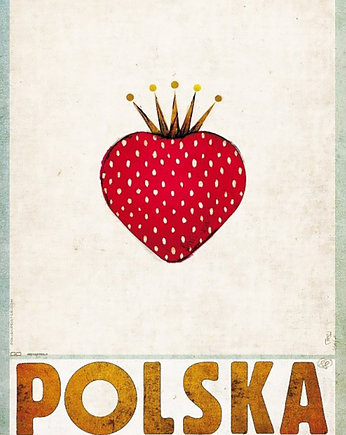 Plakat Polska Truskawka (R. Kaja) 98x68 cm, Galeria LueLue