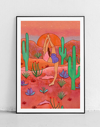 Plakat Joga wśród kaktusów, Harvest Maison