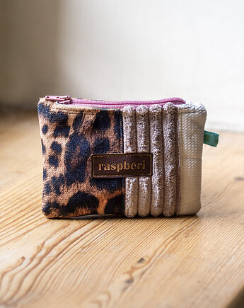 Patchworkowy portfelik etui na klucze 2w1, raspberi