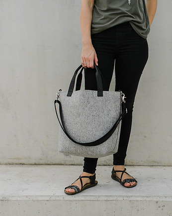 Marmollada - torebka filcowa śr SZARA + C do ręki, marmollada