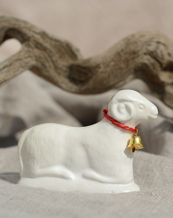 Baranek wielkanocny ręczne tworzony biały-satynowy, Joanna Serafin design