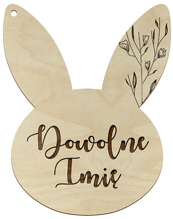 Zawieszka Wielkanocna do Stroika Bombka Drewniana Zajączek Personalizowana, smxdsgn