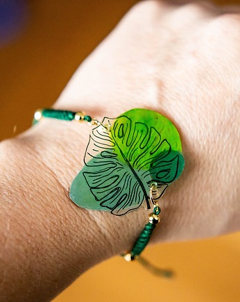 Delikatna bransoletka na sznurku z monsterą, Pintura