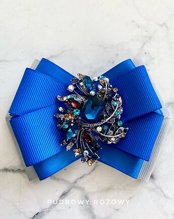 Szafirowa Brosza z niesamowitą ozdobą   NOWOŚĆ, Pudrowy Różowy