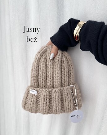 Czapka Nordic 100% wełna *jasny beż*, GANGSTA KNIT